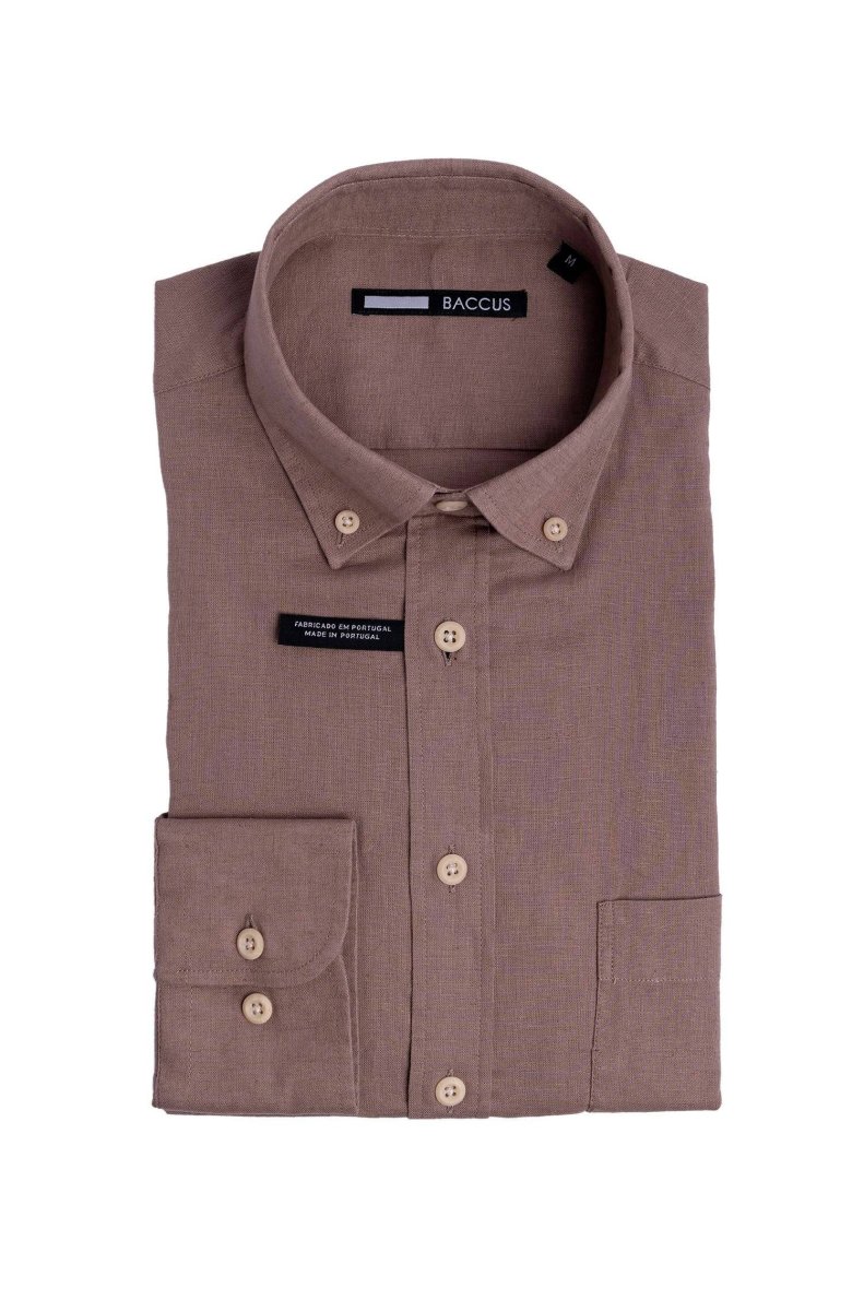 Camisa lisa para homem - Bege