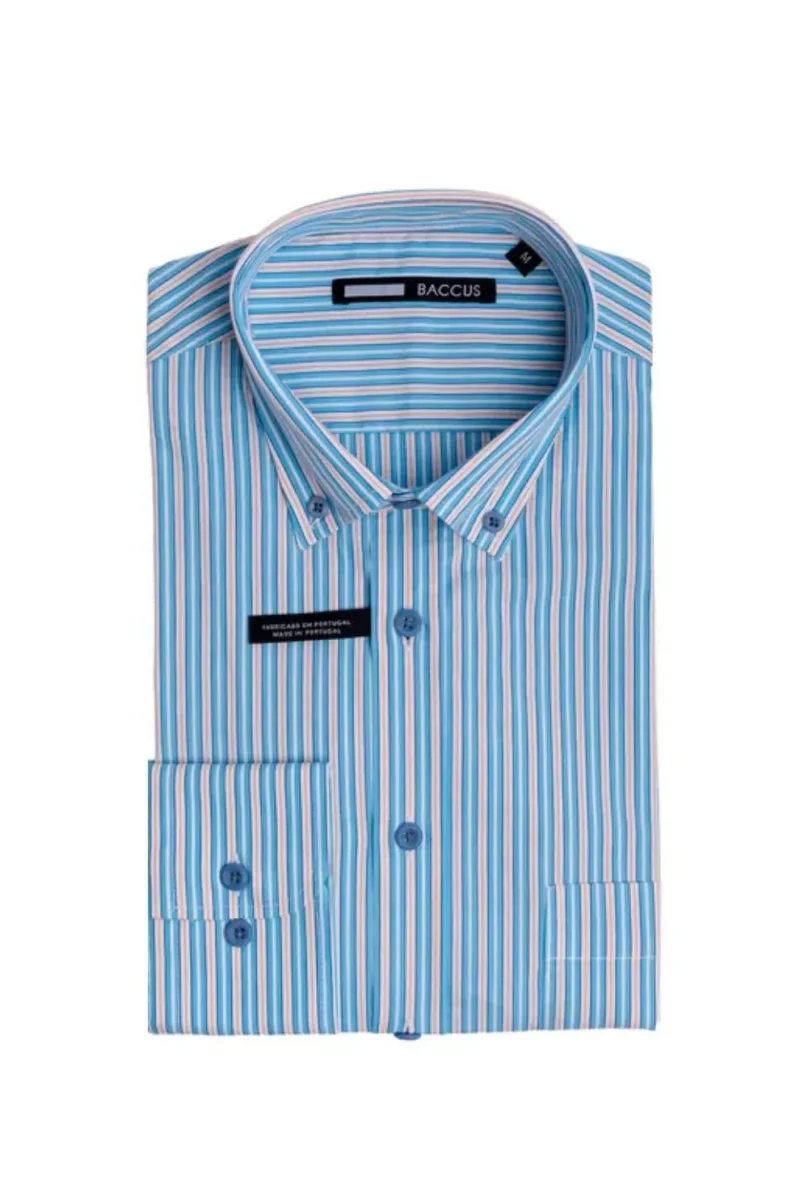 Camisa de homem com risca - Amarelo