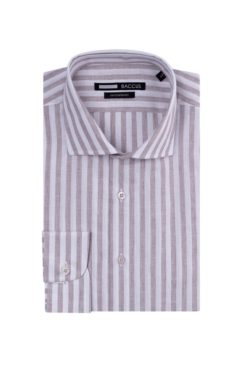 Camisa com riscas - Bege - Image 2