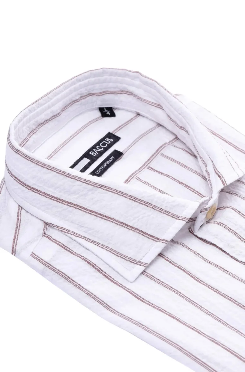 Camisa Fit Contemporary - Bege - Image 5