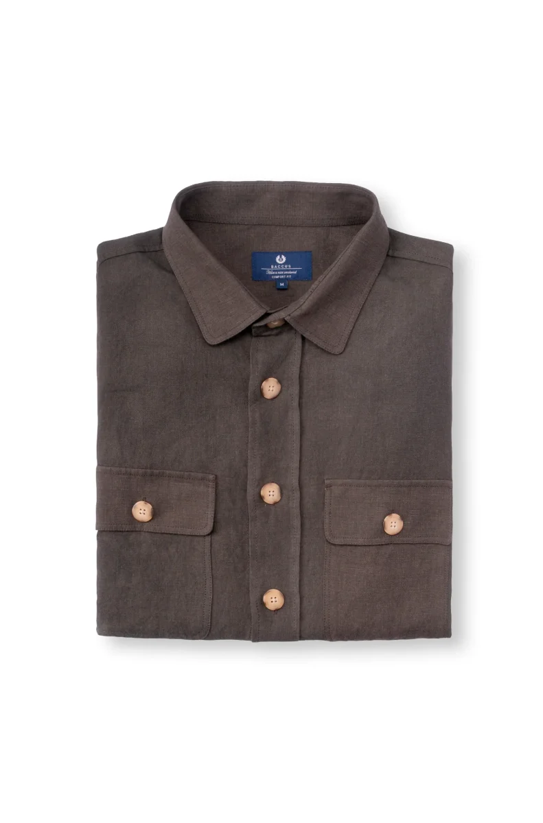 Overshirt em linho - Verde - Image 2
